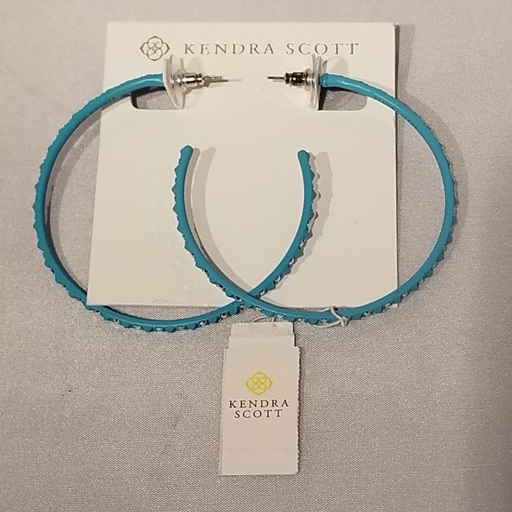 Kendra Scott Aqua Hoop Earrings